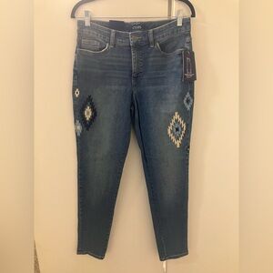 NWT Chaps Ralph Lauren Womens Embroidered Aztec Native American SW Jeans Sz 6